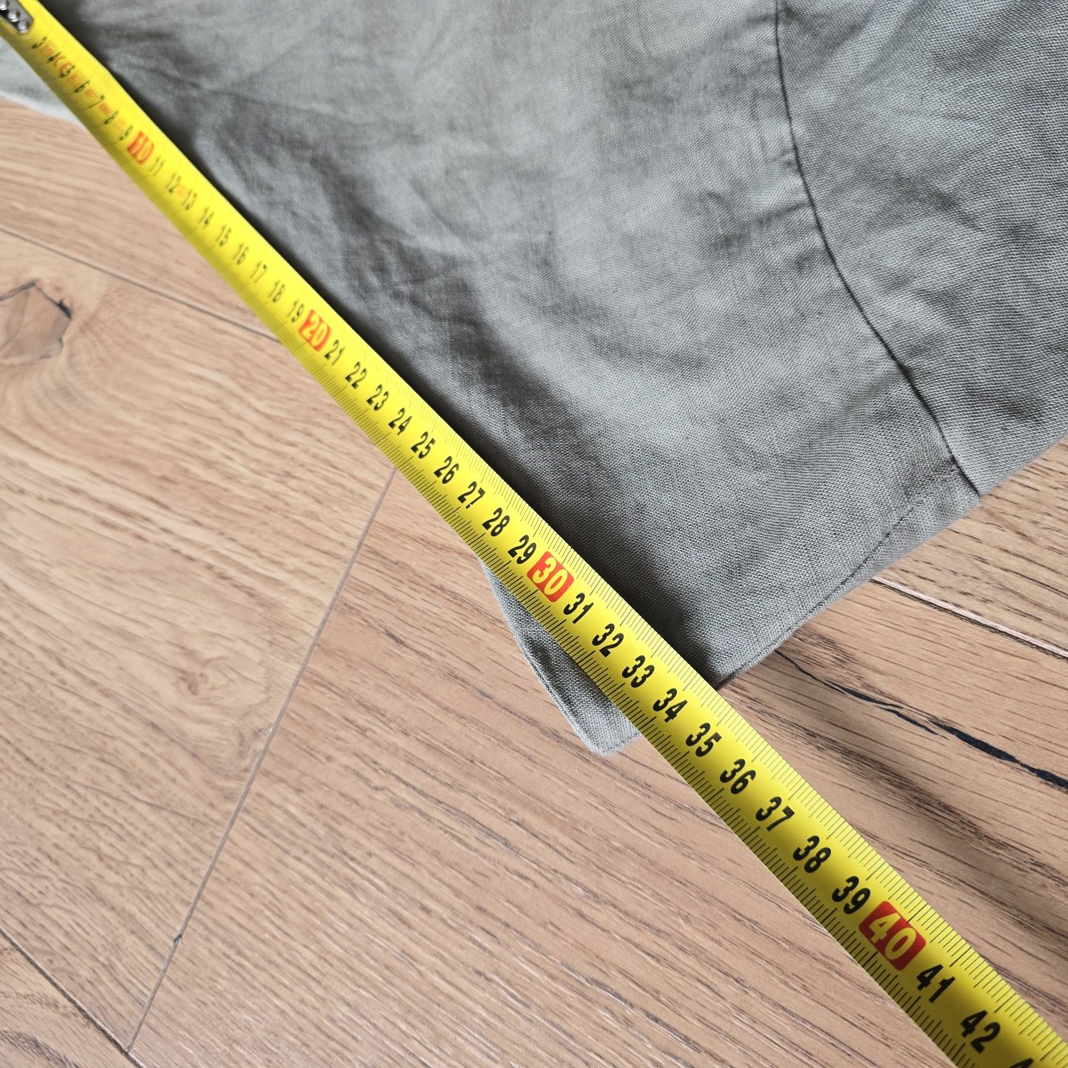 Spódnica midi Zara s 36 38 m len linen bawełna letnia