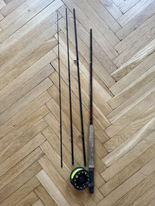 Zestaw wędka muchowa z kołowrotkiem i sznurem #5