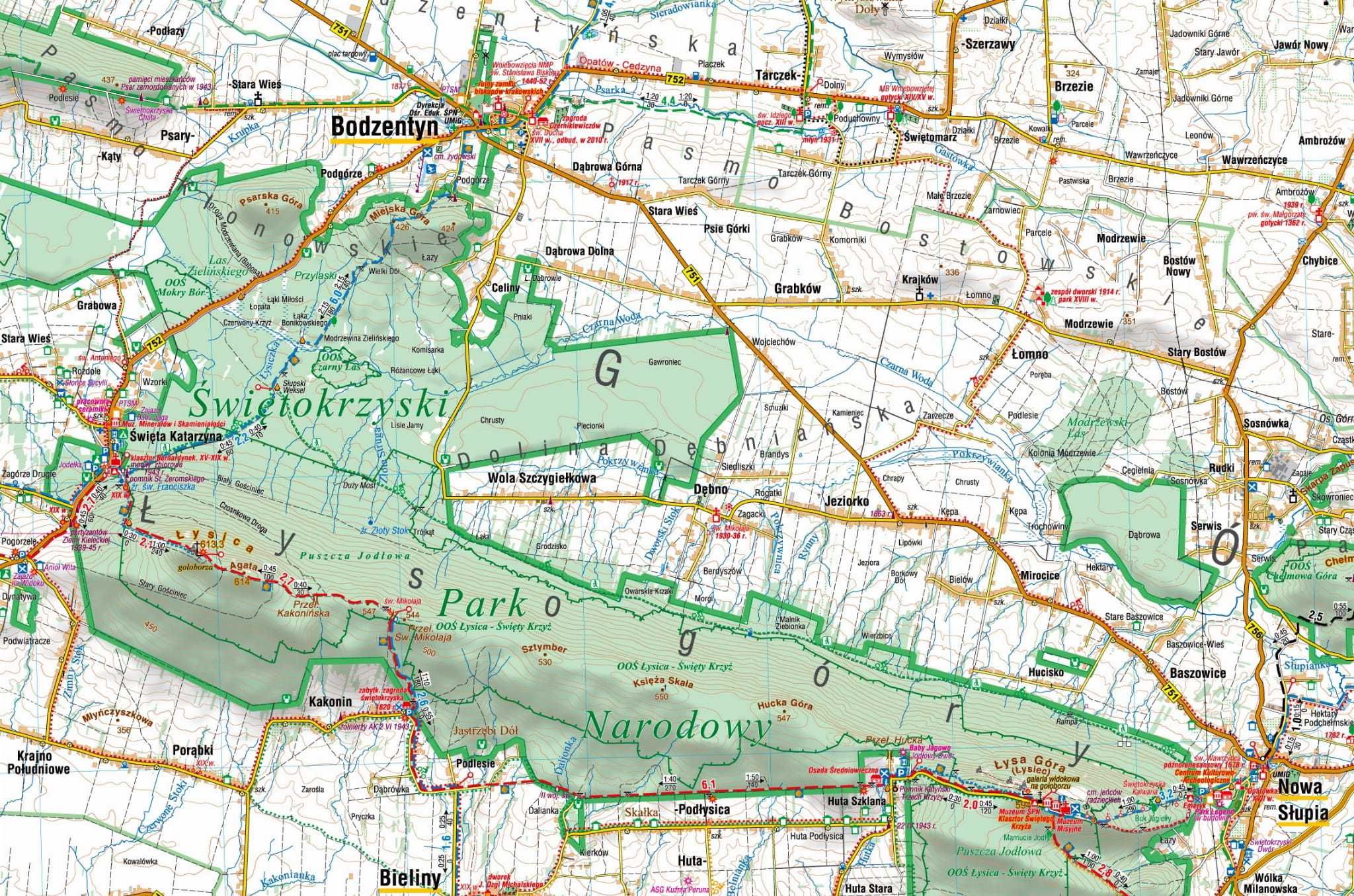 MAPA GÓRY Świętokrzyskie 1:60 000 Laminowana COMPASS