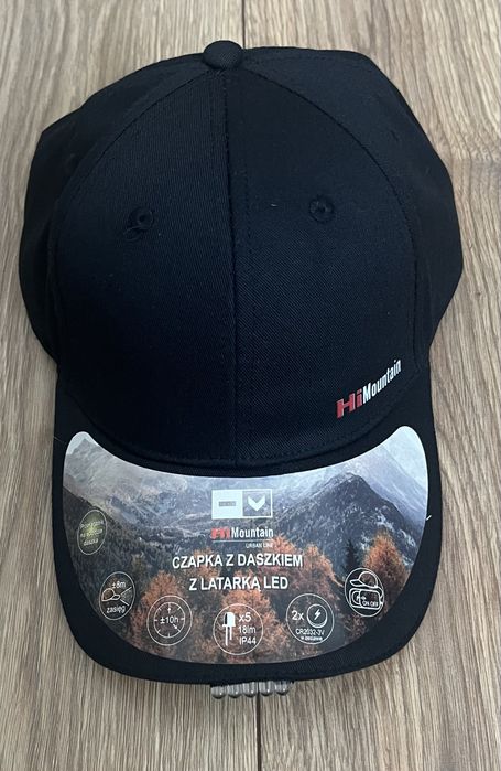 Czapka z daszkiem HiMountain z latarką LED czarna