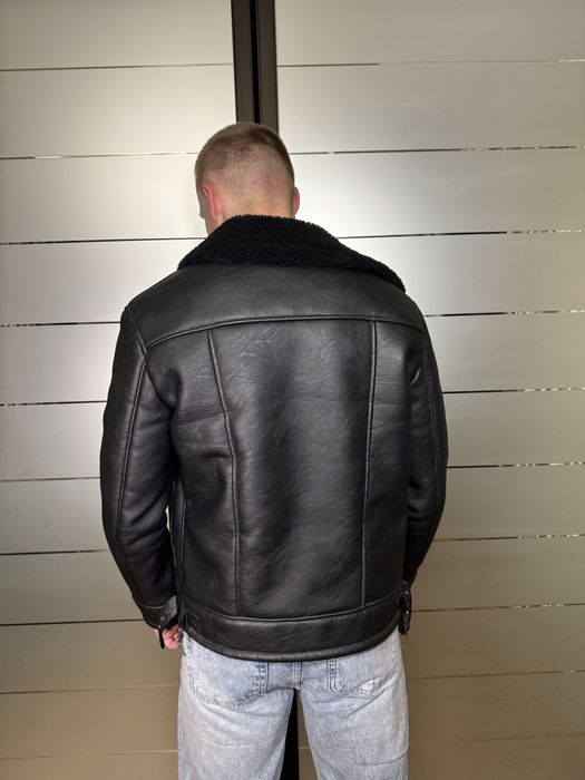 Дуже тепла чорна дублянка Авіатор (Куртка Пілот).