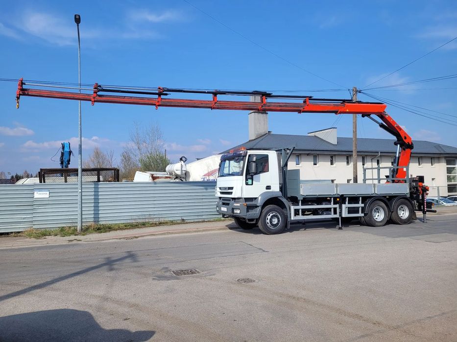 Iveco TRAKKER 260T36 6x4 HIAB 288 E-6 16m 6 WYSUWÓW PILOT HDS RADIOWY KLIMATYZACJA KLIMA ŻURAW DŹWIG  Niski Przebieg HAK Hydraulika na Tyle PALFINGER FASSI ATLAS 4x4 KIPER