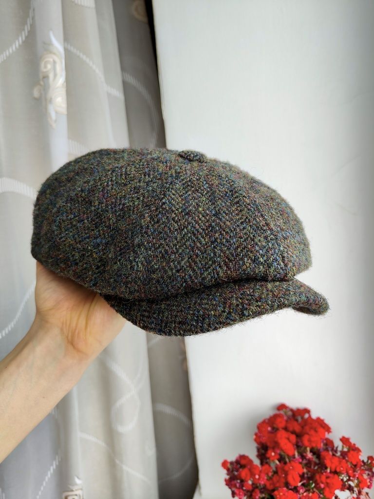 Шерстяна кепка восьмиклинка Harris Tweed 59-60 кашкет картуз хулиганка