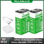 Baterie akumulatorki z możliwością ładowania USB. 9V-2 sztuki.komplet