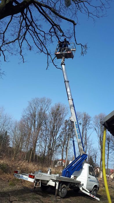 Podnośnik koszowy, zwyżka 18m - WYNAJEM, USŁUGI, prace na wysokościach