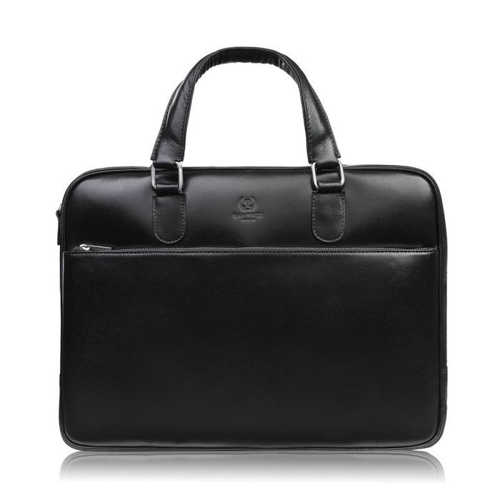 Męska torba skórzana na dokumenty czarna Paolo Peruzzi T-145-BL