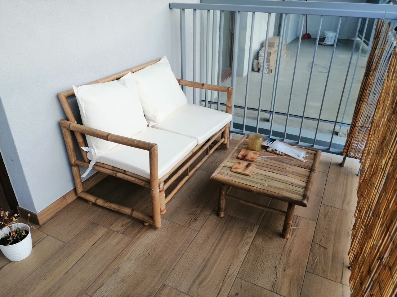 Sofa kanapa bambus styl boho taras balkon