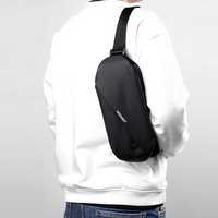 Стильная черная сумка через плечо или на пояс для мобильного телефона