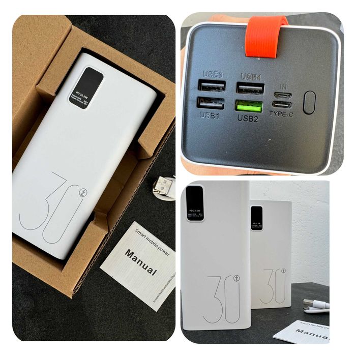 Павербанк 30 000mAh, честная емкость, быстрая зарядка 22,5W power bank