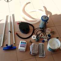 Piscinas - bomba de filtro, bomba de ar, consumíveis de limpeza