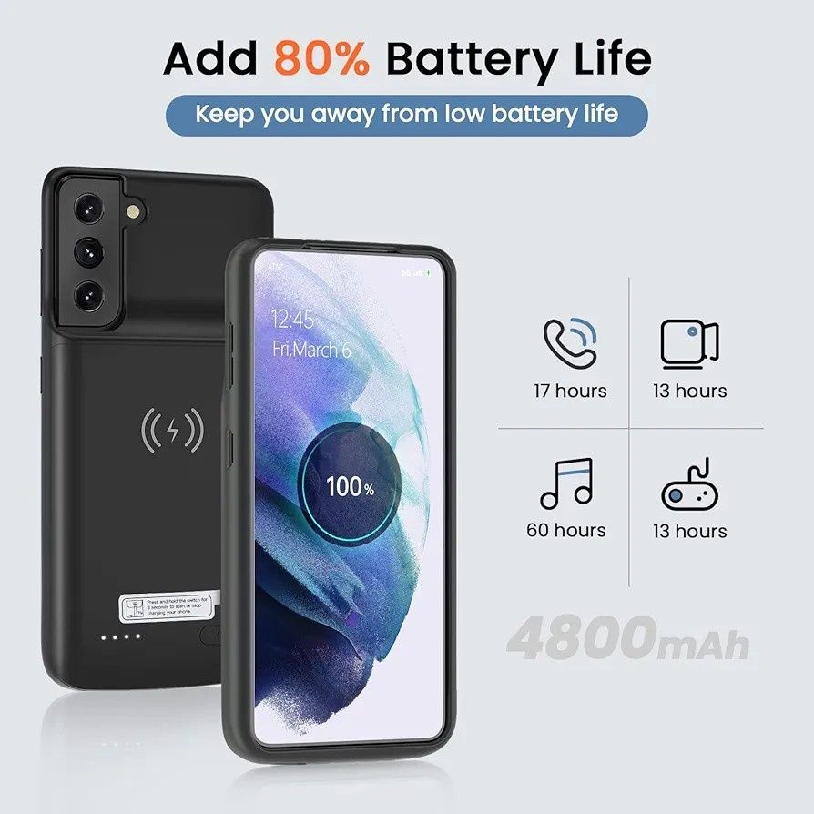 Etui z baterią Samsung Galaxy S20, Newdery, 4800mAh, czarne, pancerne