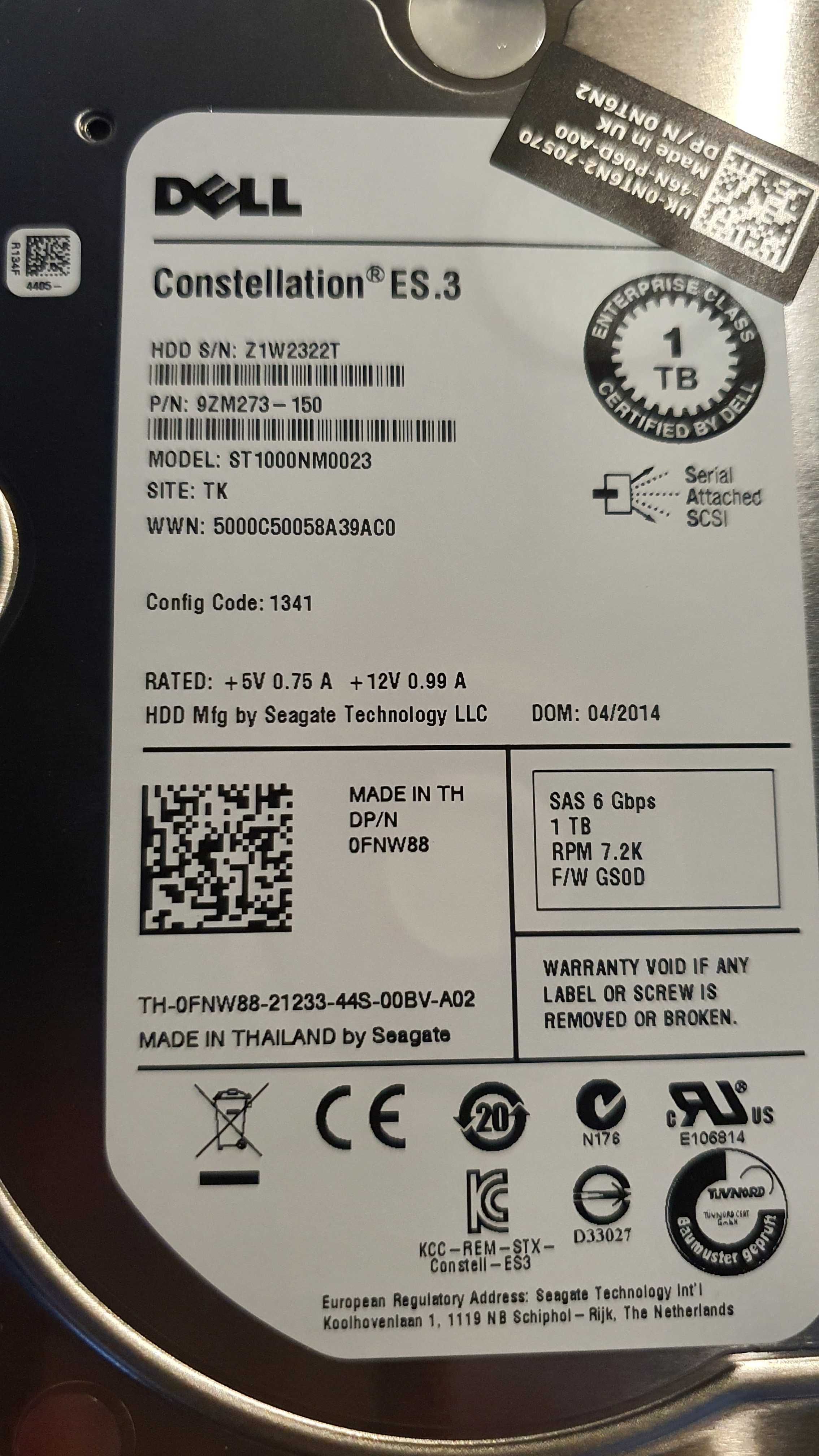Dysk serwerowy 1TB, Seagete, nowy