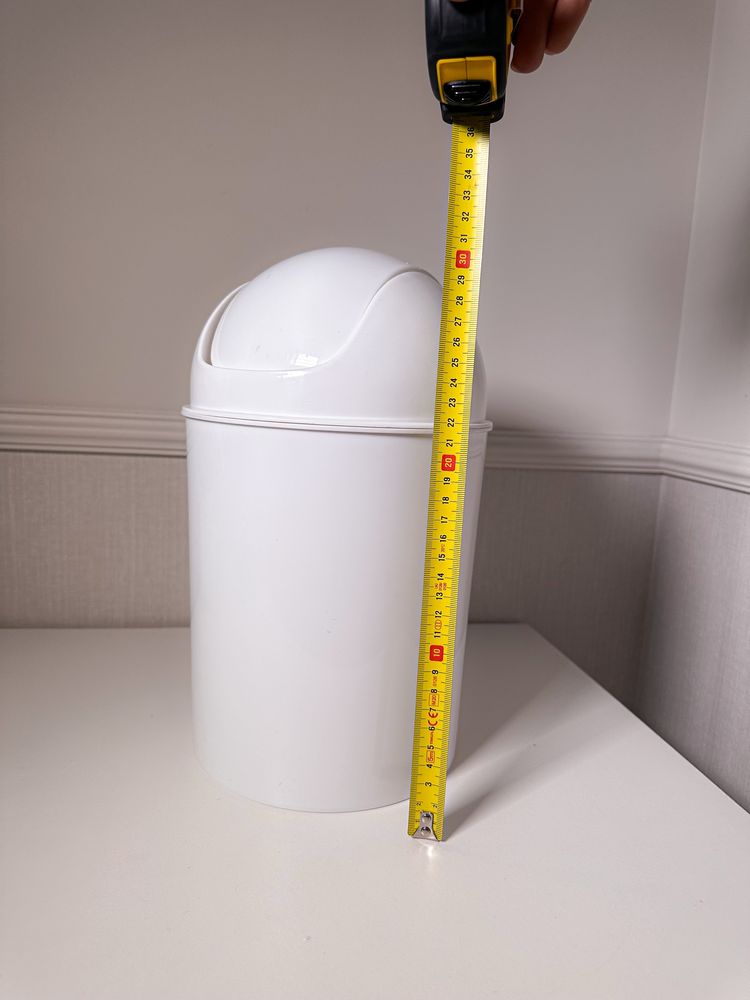Kosz na śmieci mały biały 30cm