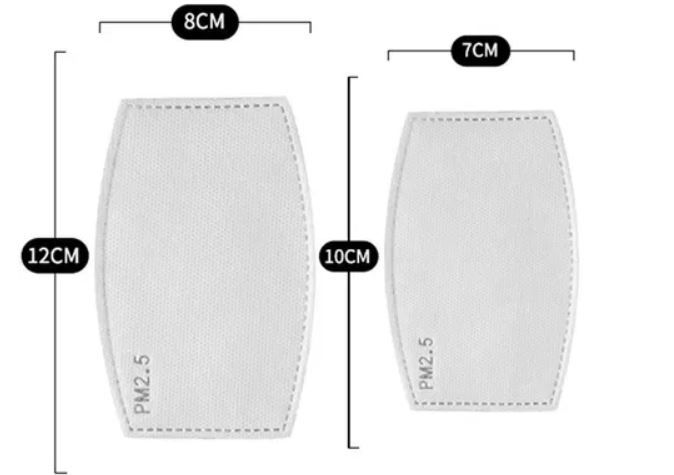 Filtr PM 2.5 węglowy - do maski WIELORAZOWEJ - 50 szt