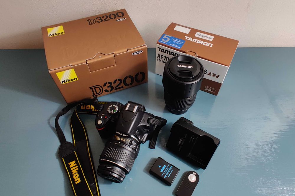 Nikon D3200 + AF-S DX 18-55mm  + Tamron Objetiva 70-300mm