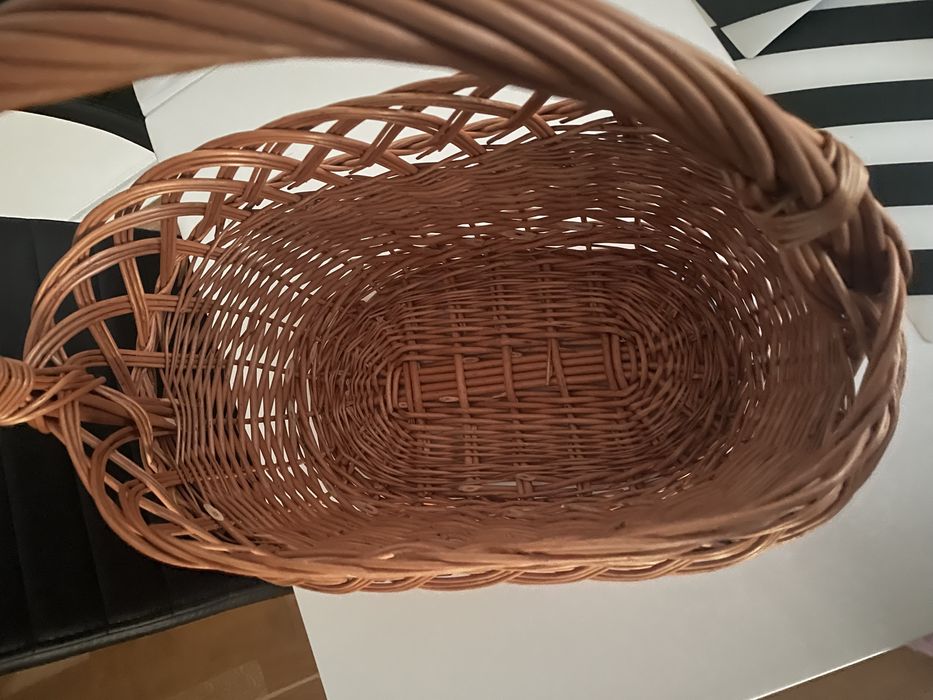 Koszyk Wiklinowy owalny z rączką 38x39x21 cm NOWY