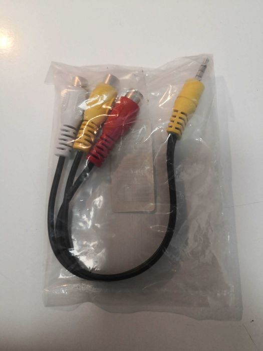 Kabel 1X JACK 3,5mm wtyk żółty/ 3X RCA cinch gniazdo W/Y/R