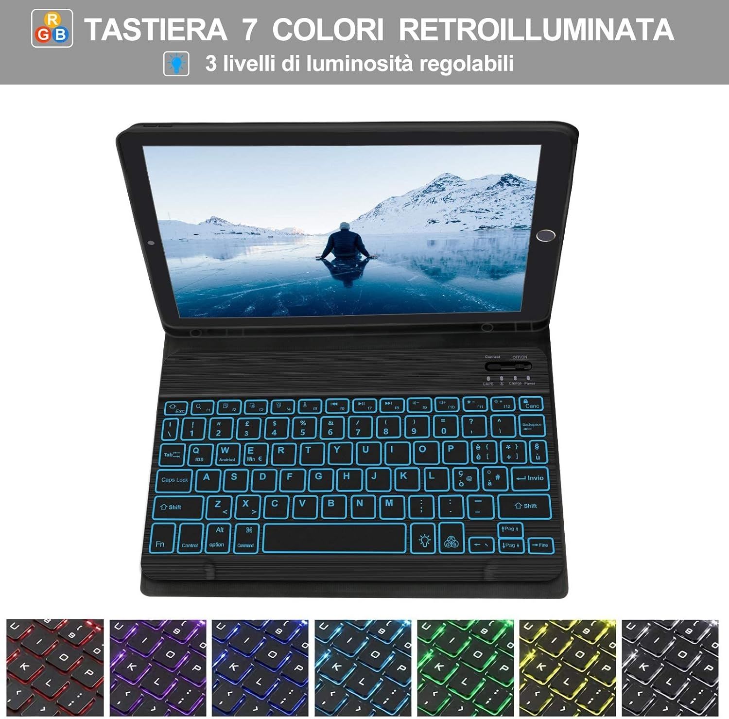 Etui ochronne D DINGRICH Italian Keyboard Case do iPada 10.2/iPada 9 G