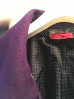 Płaszcz 38 ciemny fiolet/śliwkowy z wełną sprawdzi się również w ciąży