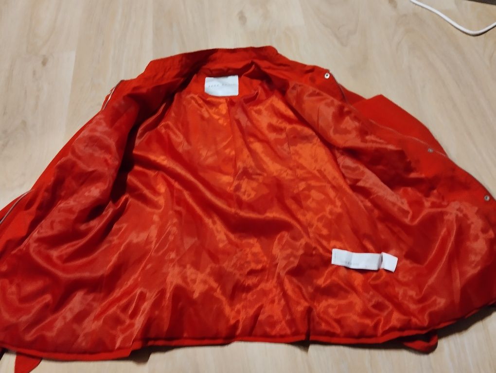 Czerwona kurtka przejściowa Zara Basic XL