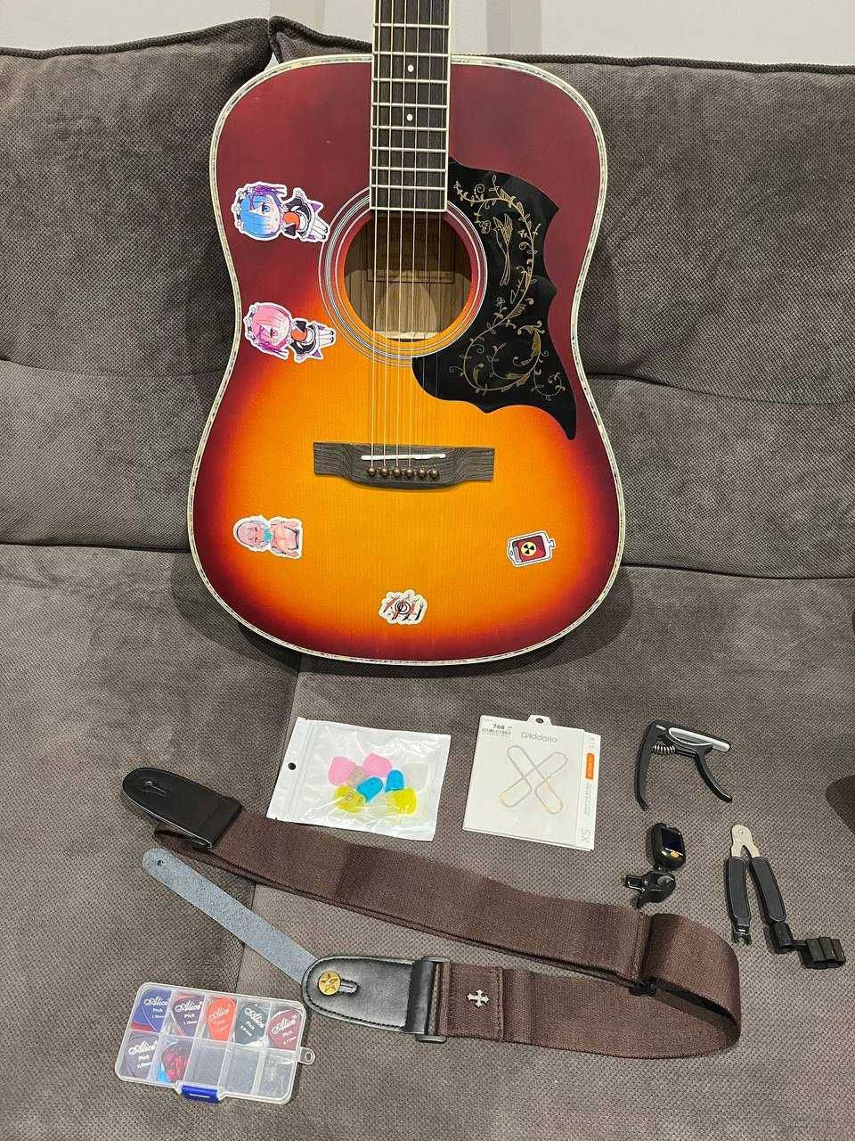 Акустична гітара Parksons JB-4111 + чохол, тюнер, ремінь, медіатори