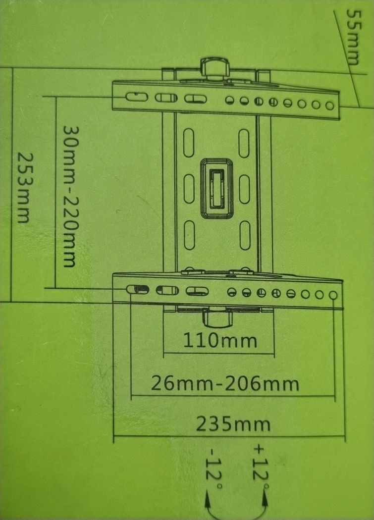 Uniwersalny uchwyt na ścianę od 15" do 42" tv lub monitor  REINSTON