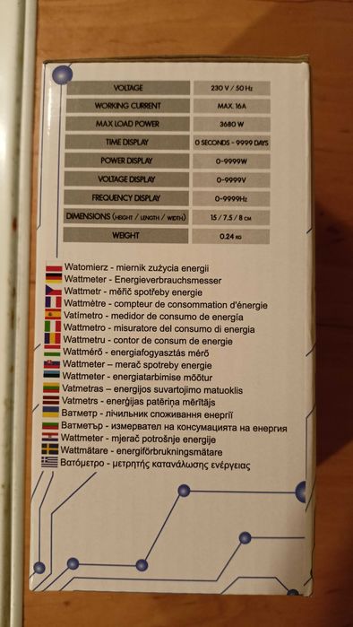 Watomierz miernik poboru mocy 230v