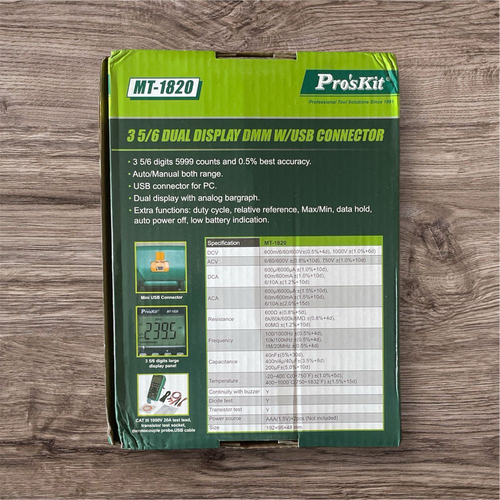 Мультиметр Pro`sKit MT-1820