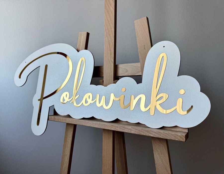 Napis Połowinki półmetek dekoracje sali ścianka balonowa dekoracje