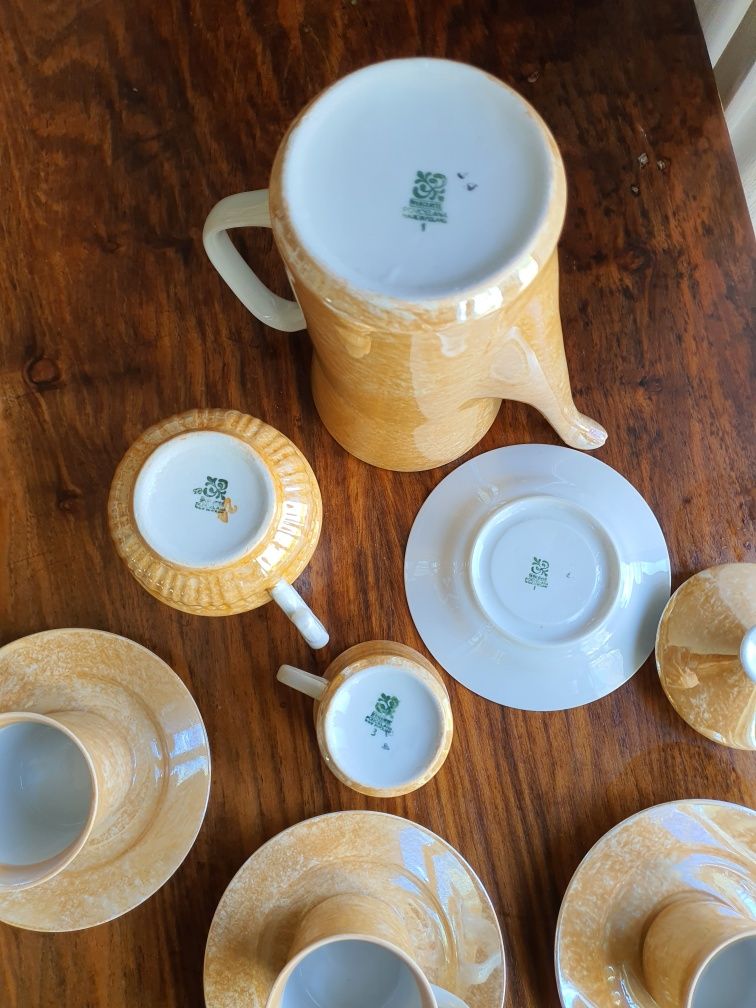 Serwis porcelanowy, kawowy, PRL, Włocławek, marmurek