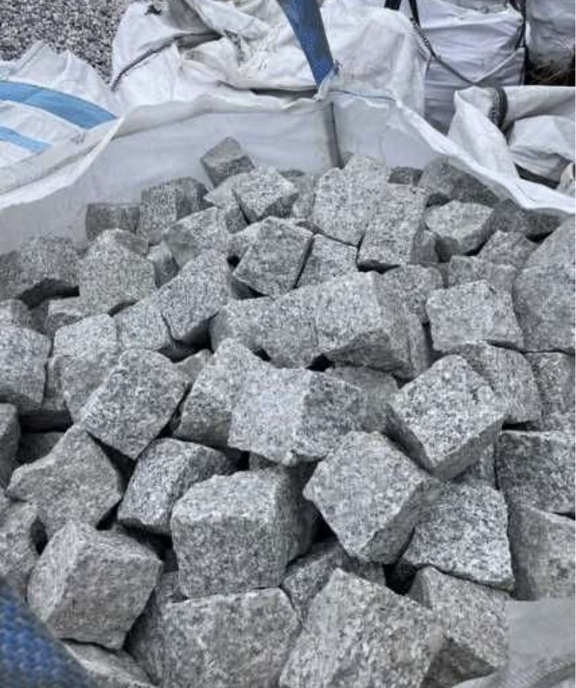 SZARA KOSTKA GRANITOWA Granit 4x6, 7x9, 8x11, 15x17 Brukowa Bazaltowa