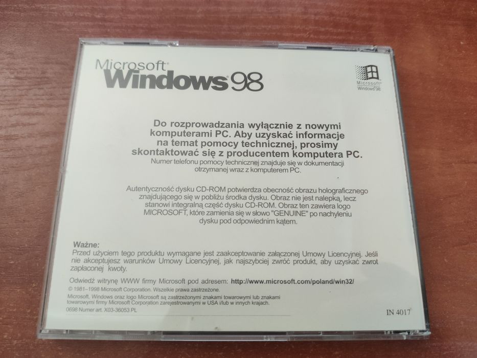 Windows98 Wydanie Drugie płyta oryginał