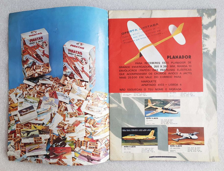 Caderneta Completa "AVIÕES A JACTO" Pastilhas Pirata ~ 1973/76 ~ RARA