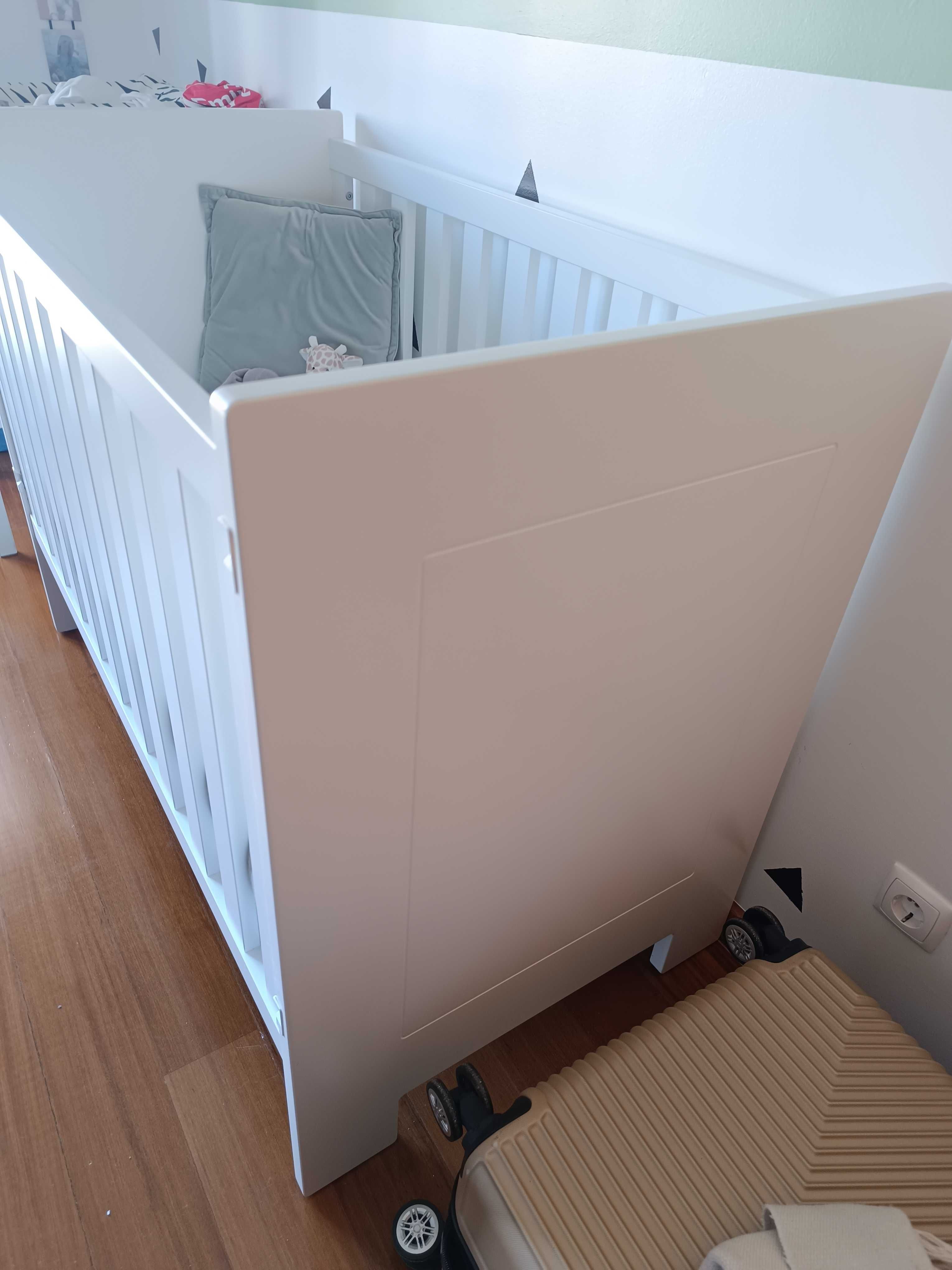 CAMA bebé (Madeira maciça branco) + OFERTA Trocador