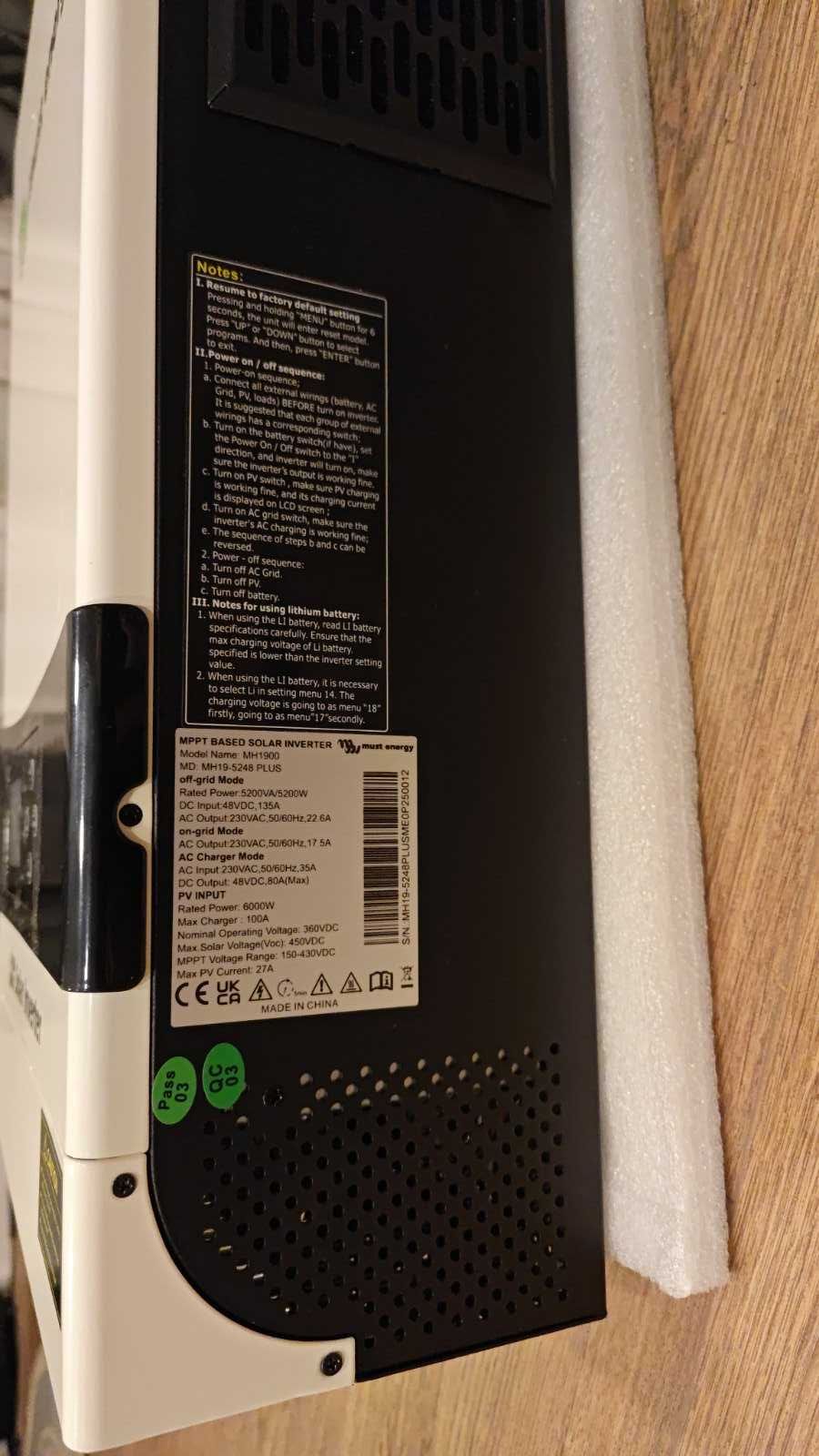 Інвертор Must PH18(MH19)-5248 pro 5,2кВт + WiFi + Parallel