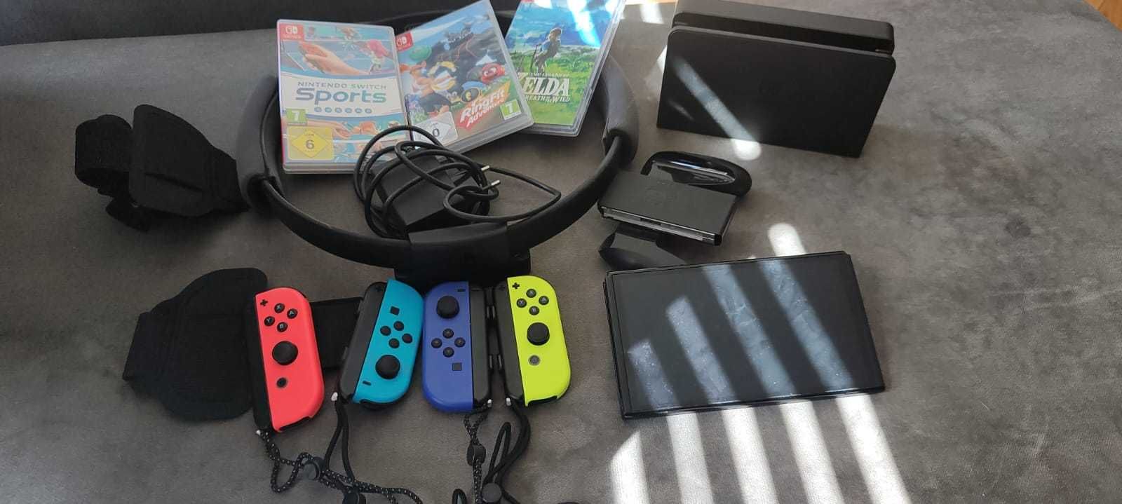 Nintendo Switch + Ring fit oraz gry.