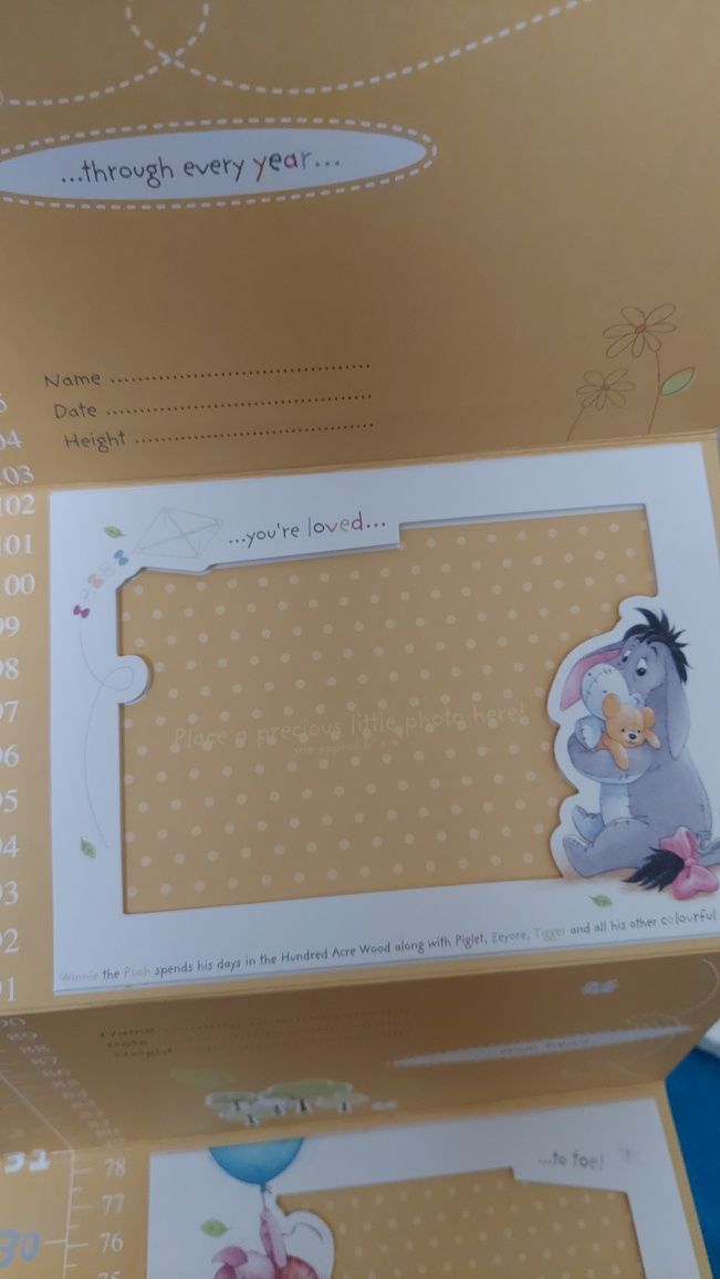 Kubuś Puchatek- Miarka wzrostu - Ramki na zdjęcia.