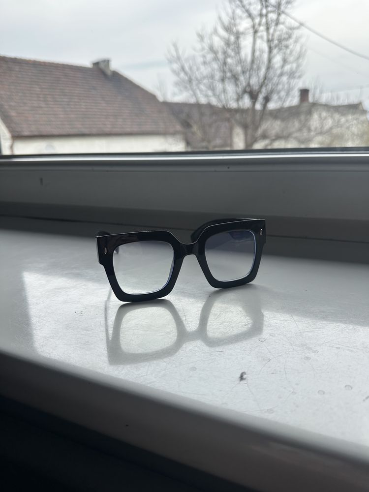 Okulary zerówki duże gruba ramka