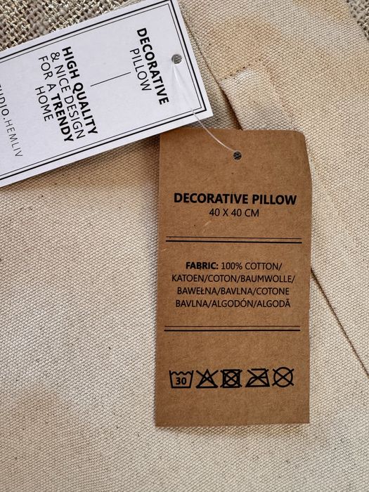 3 nowe poszewki ozdobne na poduszki beż złoty ok 45x45 nowe