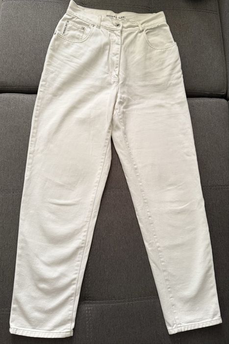 Вінтажні, білі джинси mom