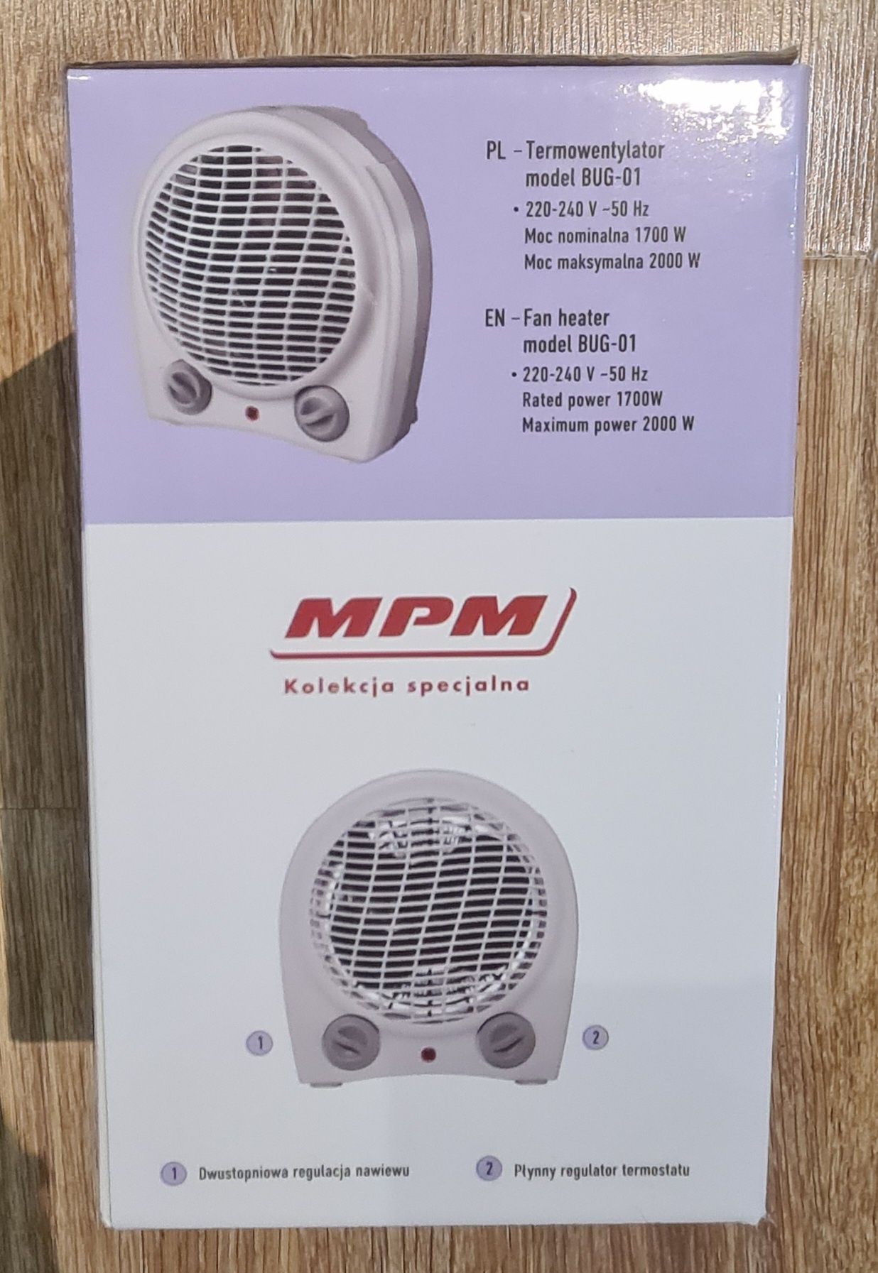 Termowentylator, ogrzewacz elektryczny MPM NOWY 2000W