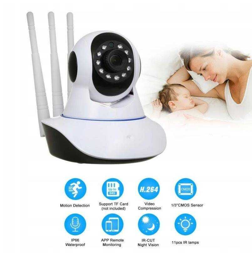 Kamera inteligentna niania na telefon obrotowa pilnowanie dzieci