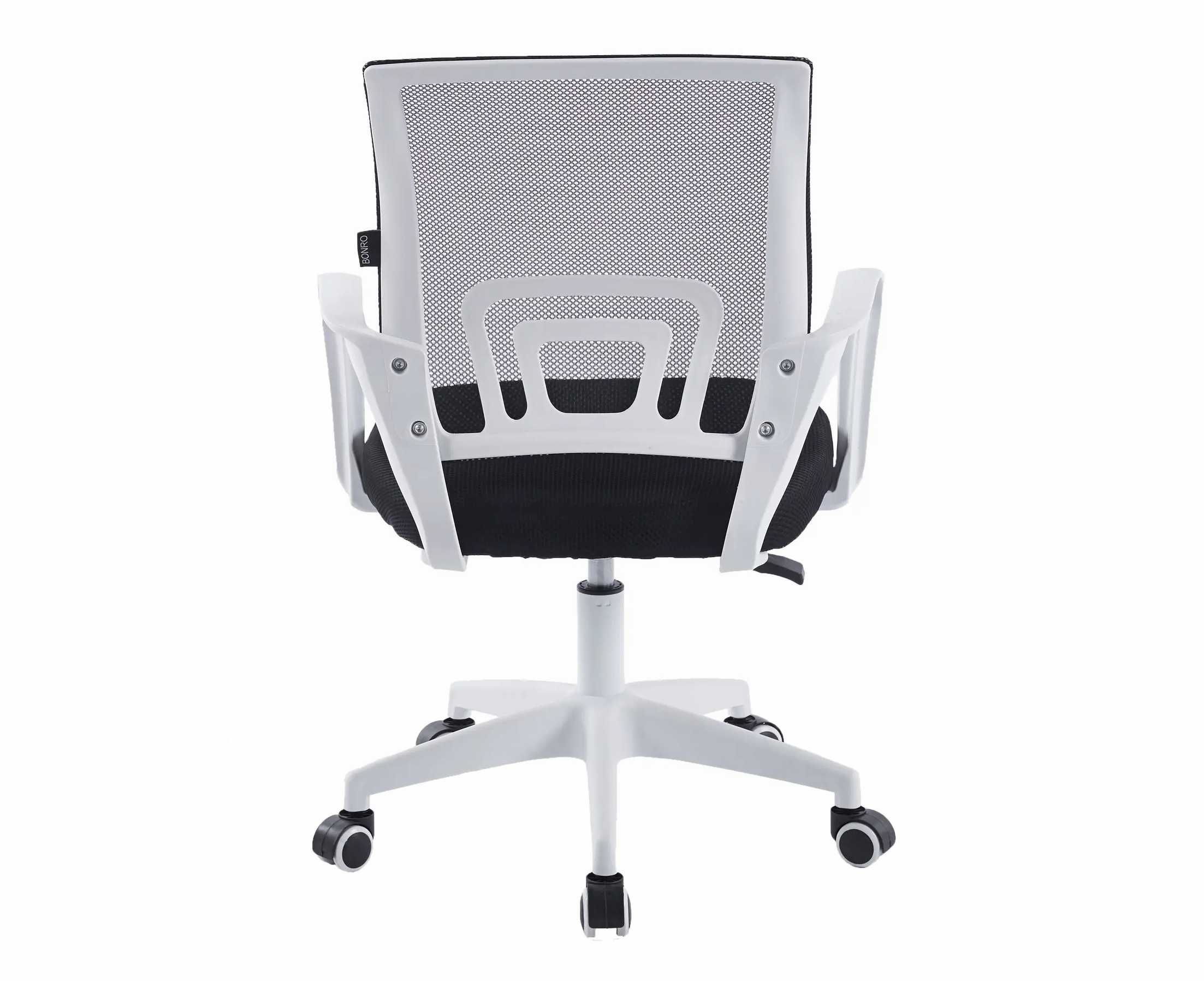 Кресло компьютерное для офиса белое+черное Vertigo стул на колесах