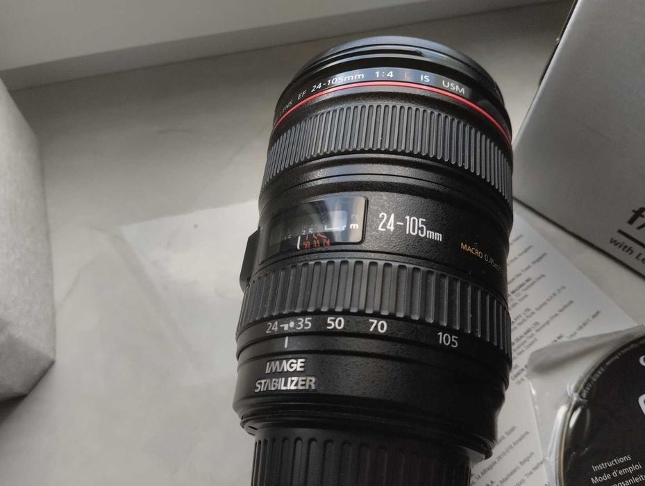 Canon EF 24-105mm f/4L IS USM. Коробка весь комплект