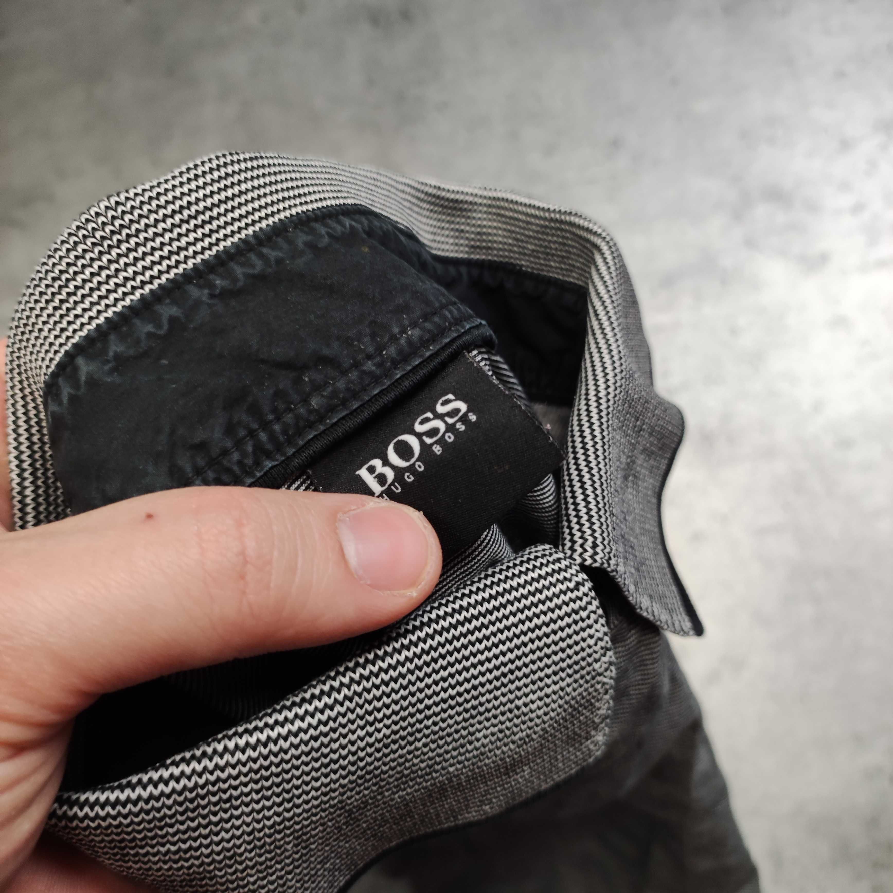 MĘSKA elegancka Koszulka Polo PREMIUM Hugo Boss Logo Drobne Paski