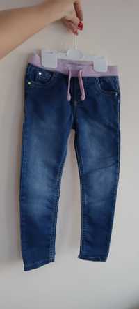 Jak nowe spodnie jeansowe dżinsowe wiązane F&F r.98-104.