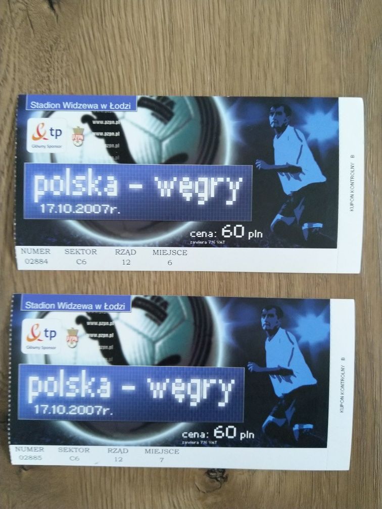 Bilet z meczu towarzyskiego Polska - Węgry (2007 rok)