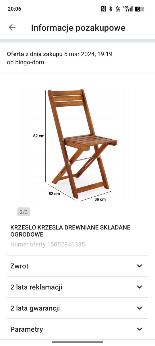 Krzesło Ikea  z oparciem drewniane ogrodowe balkonowe  Nowe