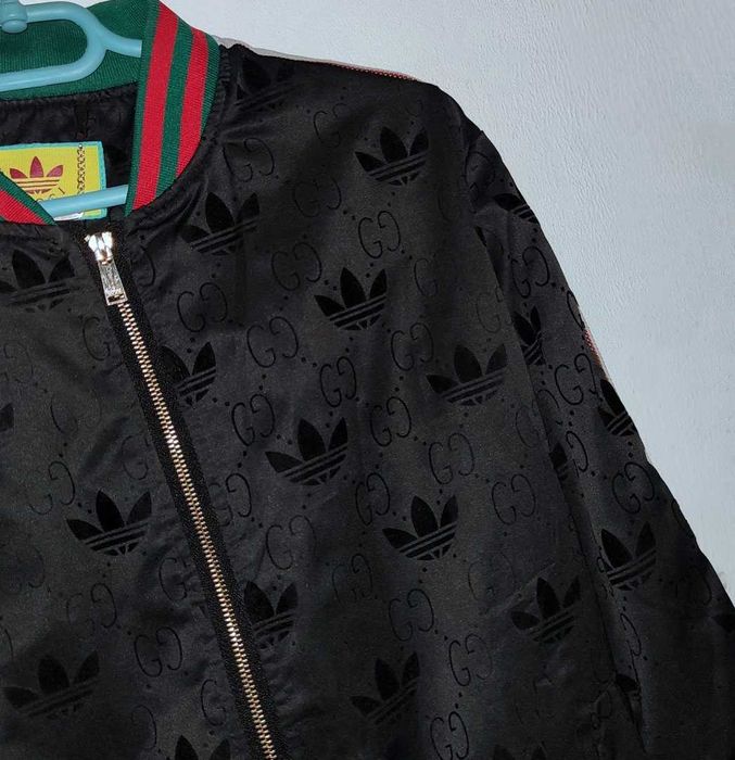 Bluza Gucci&Adidas męska Czarna rozpinana wytłaczane logo Stan db+ r.L