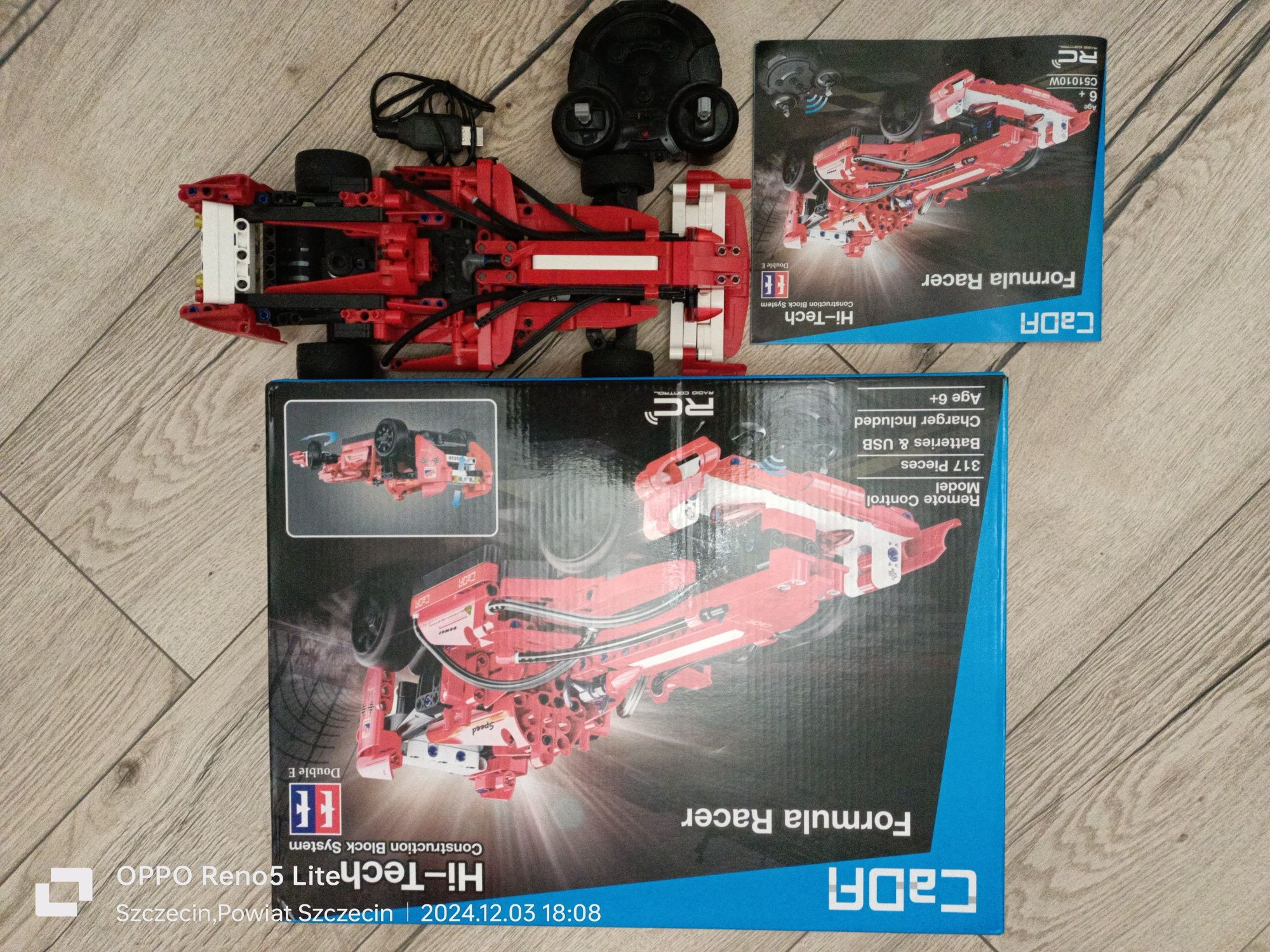 Klocki CADA Hi-Tech C51010W samochód formuła 1 zdalnie sterowany